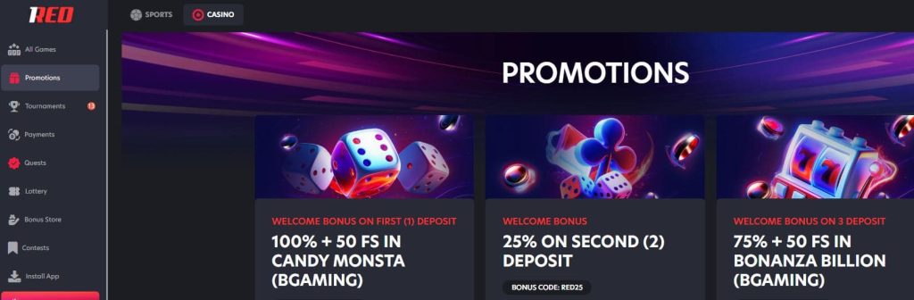 1red casino bonus